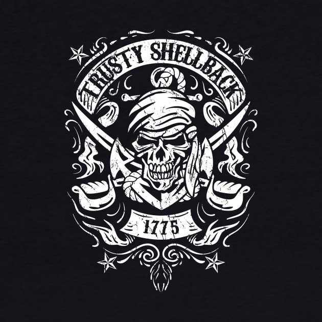 Trusty Shellback Skull and Swords Equator Crossing Naval Art by hobrath
